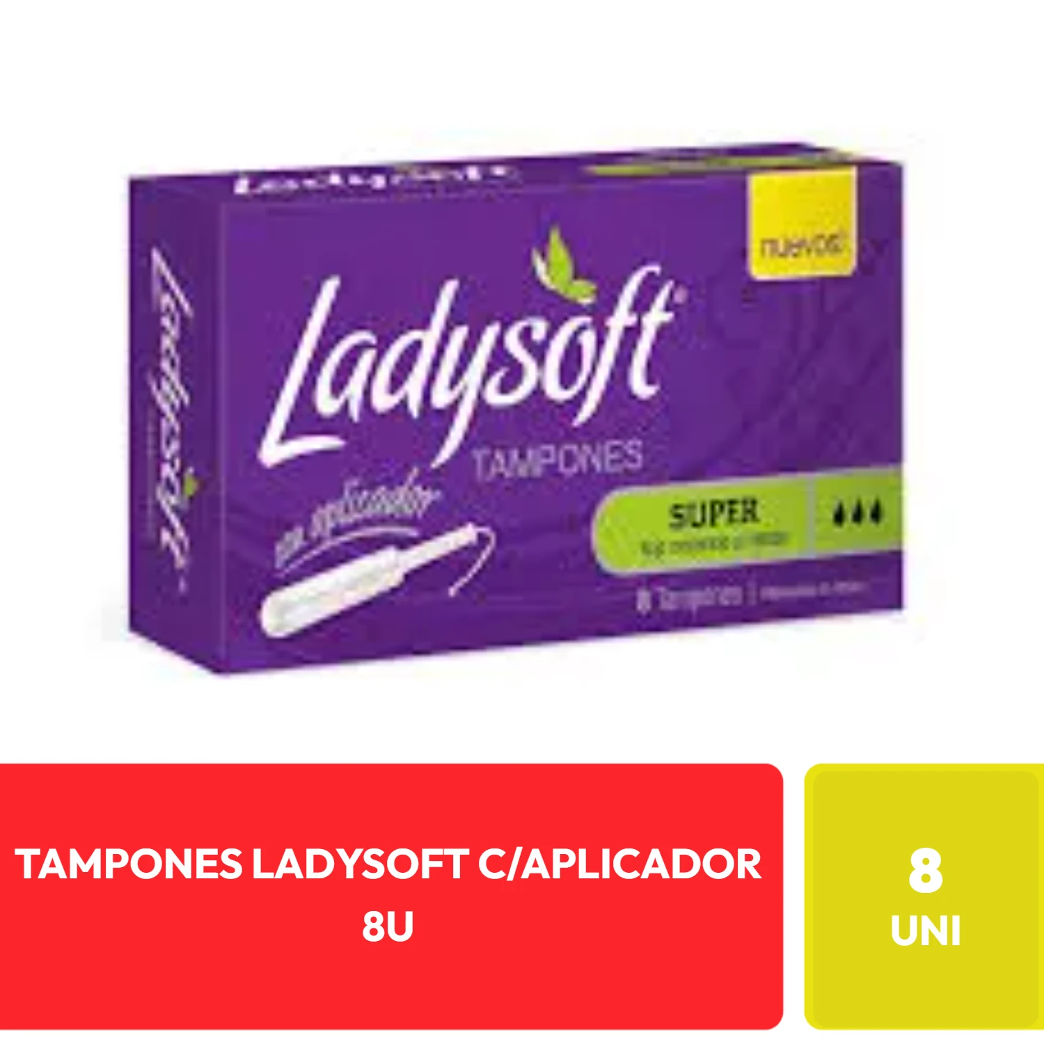 Ladysoft Tampones con Aplicador Super 8 Unidades