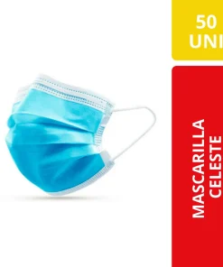 Mascarilla Desechable Celeste 50 Unidades