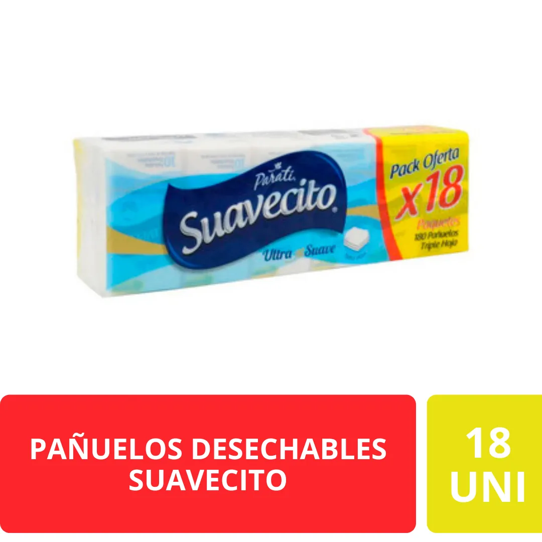 Suavecito Pañuelos Desechables Ultra Suave Pack 18 Paquetes