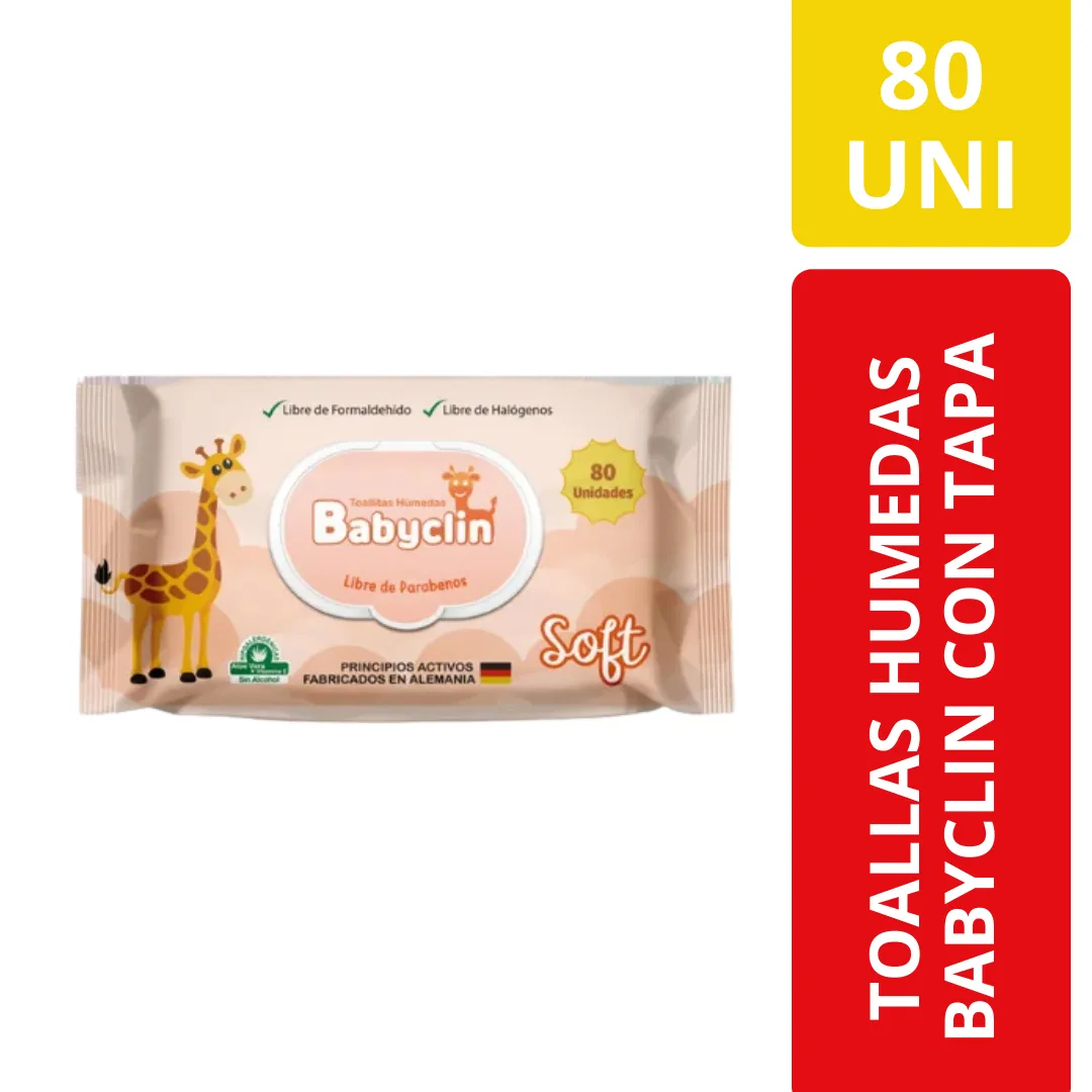 Toallas Húmedas Babyclin Soft con Tapa 80 Unidades