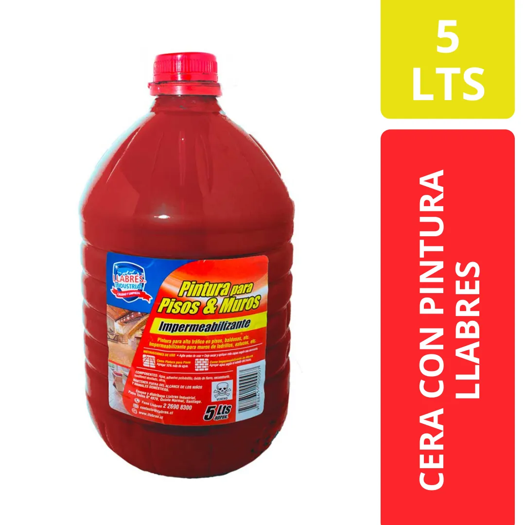 Cera con Pintura Llabres para Pisos y Muros Impermeabilizante 5 Litros
