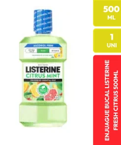 Listerine Enjuague Bucal Citrus Mint Sin Alcohol 500ml