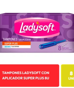 Ladysoft Tampones con Aplicador Super Plus Flujo Intenso 8 Unidades