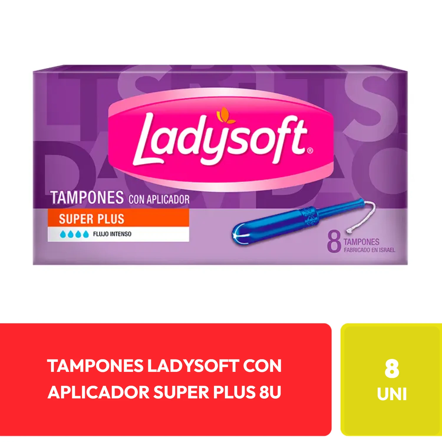 Ladysoft Tampones con Aplicador Super Plus Flujo Intenso 8 Unidades