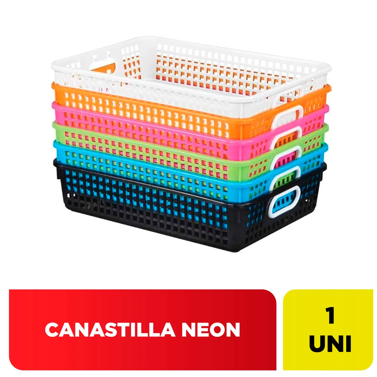 Canastilla Organizadora Plástica Neon 1 Unidad