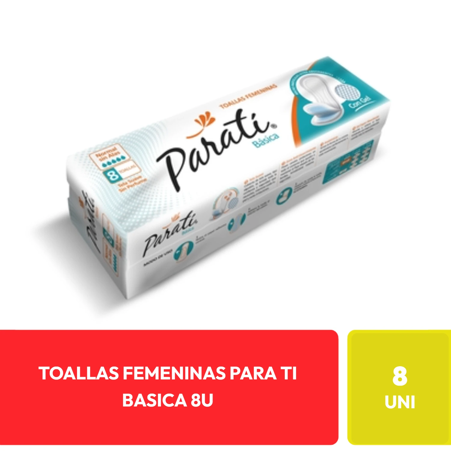 Parati Toallas Femeninas Básica Normal Sin Alas 8 Unidades