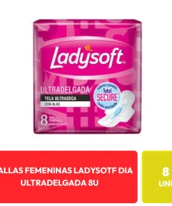 Ladysoft Toallas Femeninas Día Ultradelgada con Alas 8 Unidades