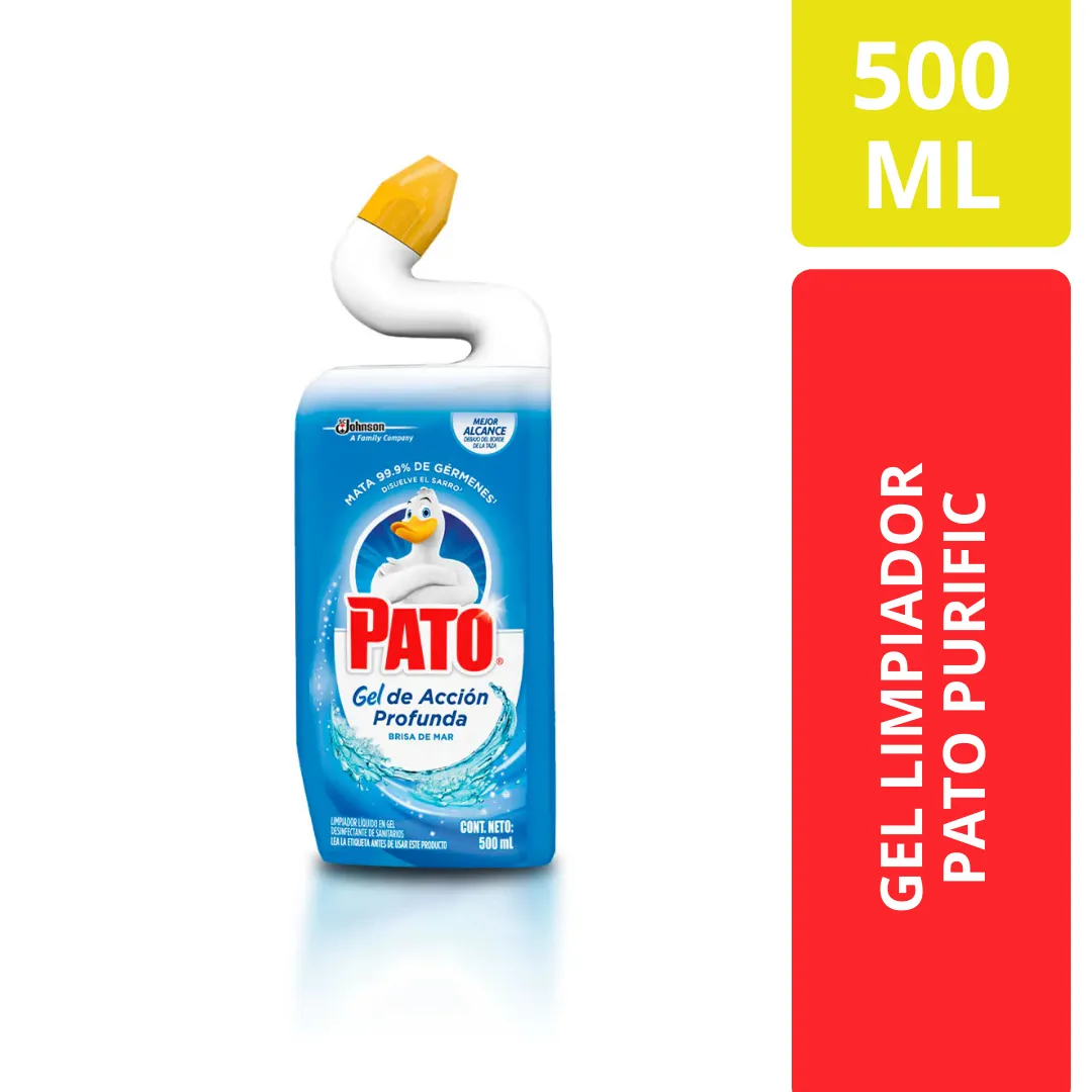 Pato Purific Gel Limpiador Inodoro Acción Profunda Brisa de Mar 500 ML