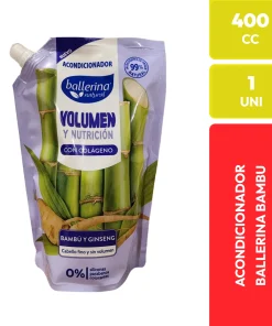 Acondicionador Ballerina Natural Volumen y Nutrición Bambú Ginseng 400 CC