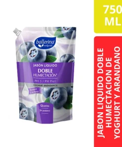 Ballerina Jabón Líquido Doble Humectación Yoghurt Arándanos 750 ML
