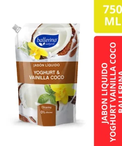 JABON LIQUIDO BALLERINA YOGHURT VAINILLA Y COCO 750ML