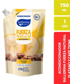 Ballerina Acondicionador Fuerza Natural Plátano y Café 750 ML