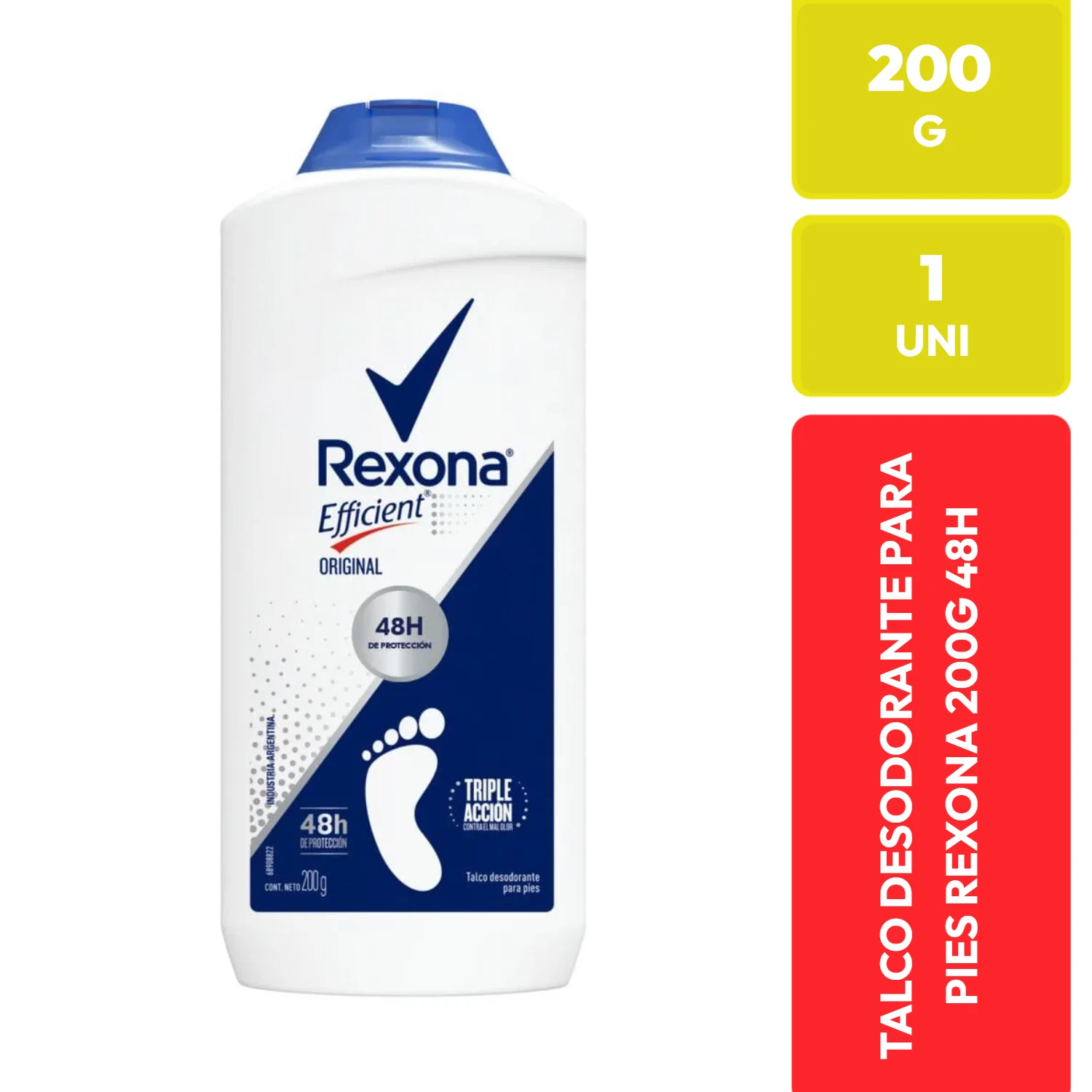 Rexona Talco Desodorante para Pies Efficient Original 200g 48h