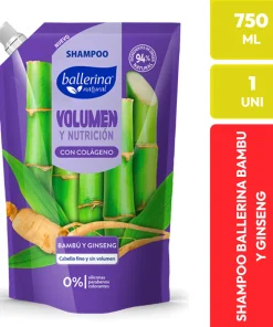 Ballerina Natural Shampoo Volumen y Nutrición Bambú y Ginseng