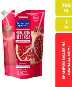 Shampoo Ballerina Natural Granada Hidratación Intensa 750 ML