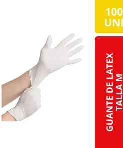 Guante Látex Talla M, 100 Unidades