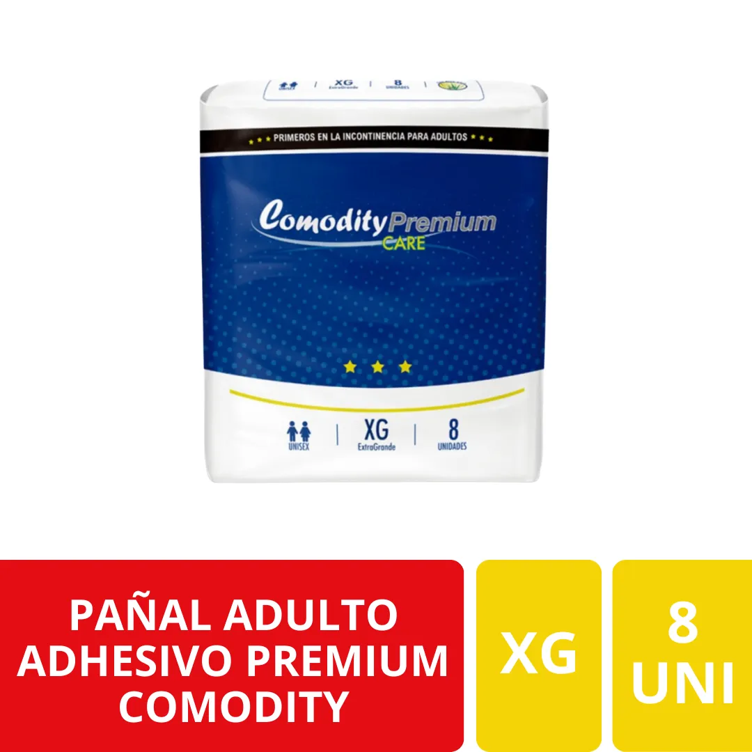 Pañal Adulto Adhesivo Comodity Premium Care XG 8 Unidades