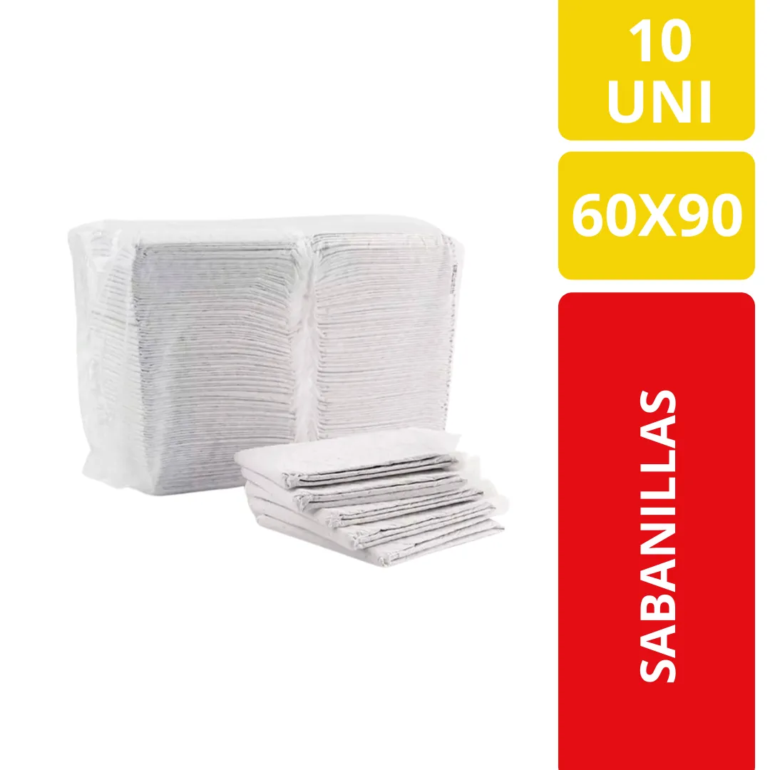 Sabanillas Desechables para Adulto Mayor 60x90 cm 10 Unidades