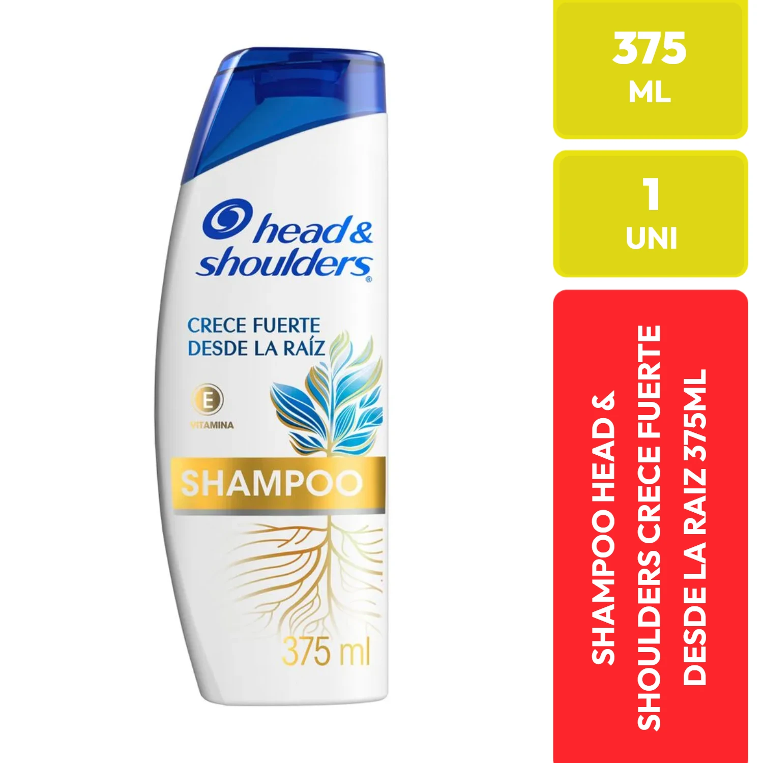 Head & Shoulders Shampoo Crece Fuerte Desde La Raíz 375 ml