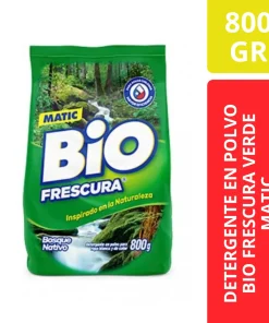 DETERGENTE EN POLVO BIO FRESCURA VERDE MATIC 800GM