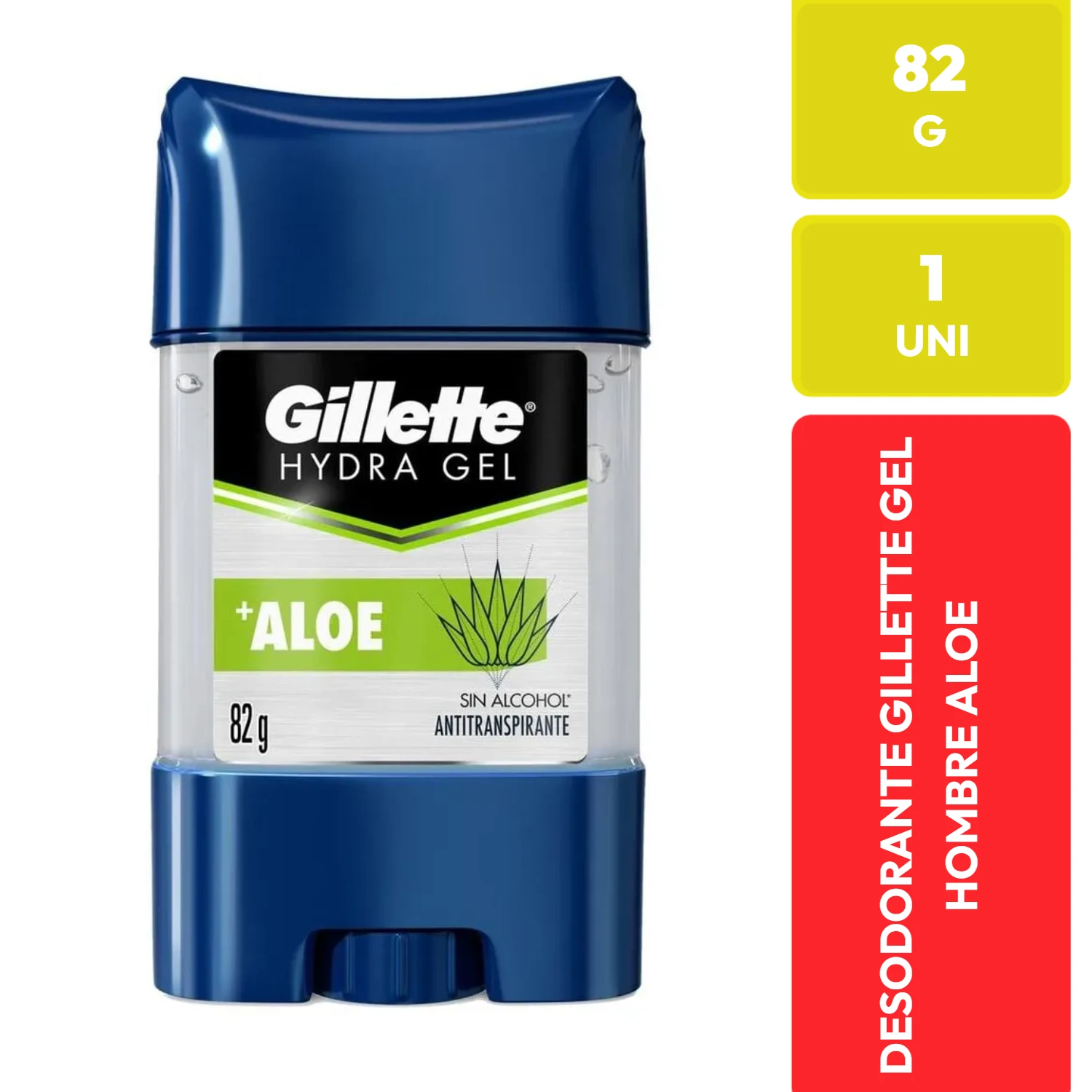 Gillette Hydra Gel Aloe Antitranspirante Hombre 82g