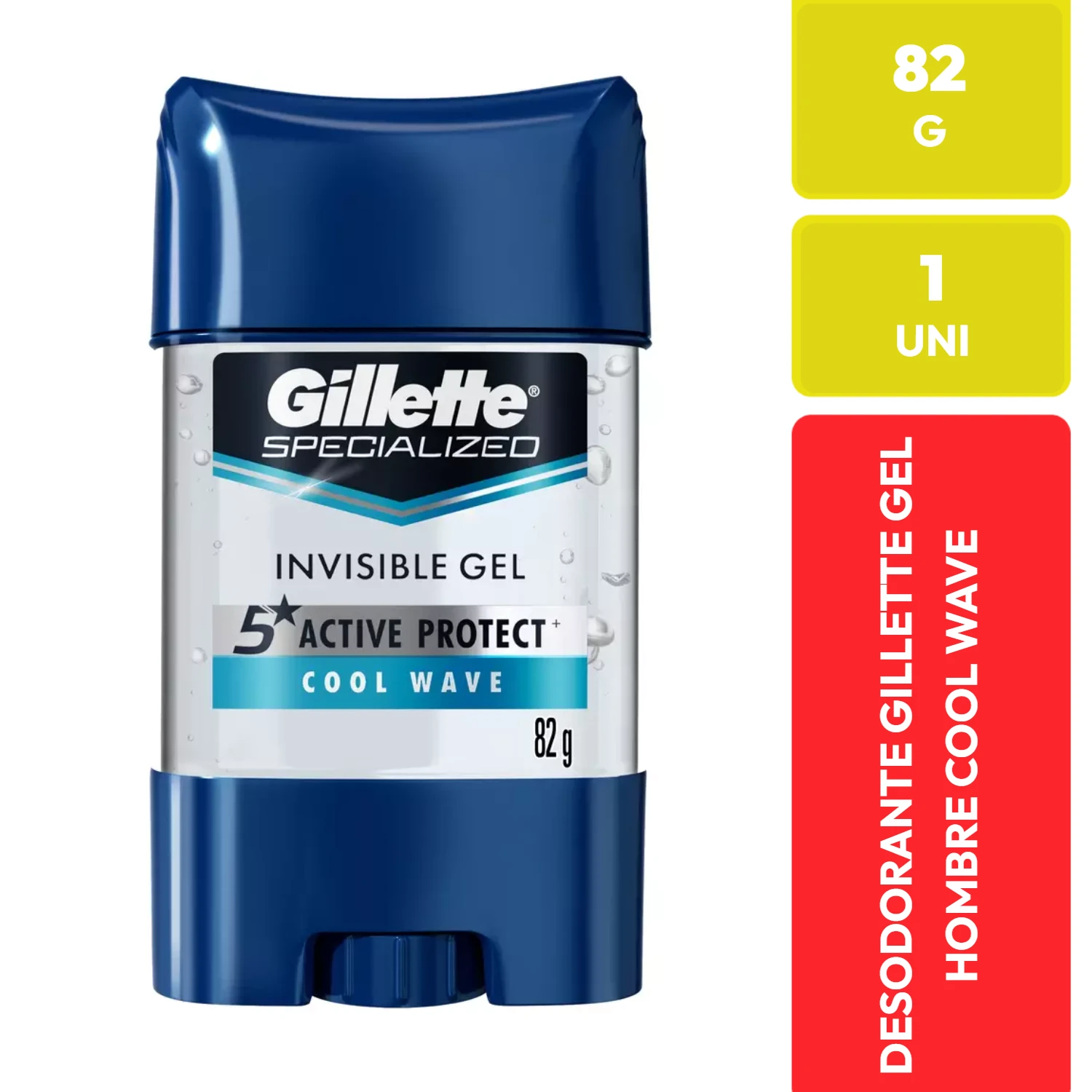 Gillette Desodorante Invisible Gel Hombre Cool Wave 82g