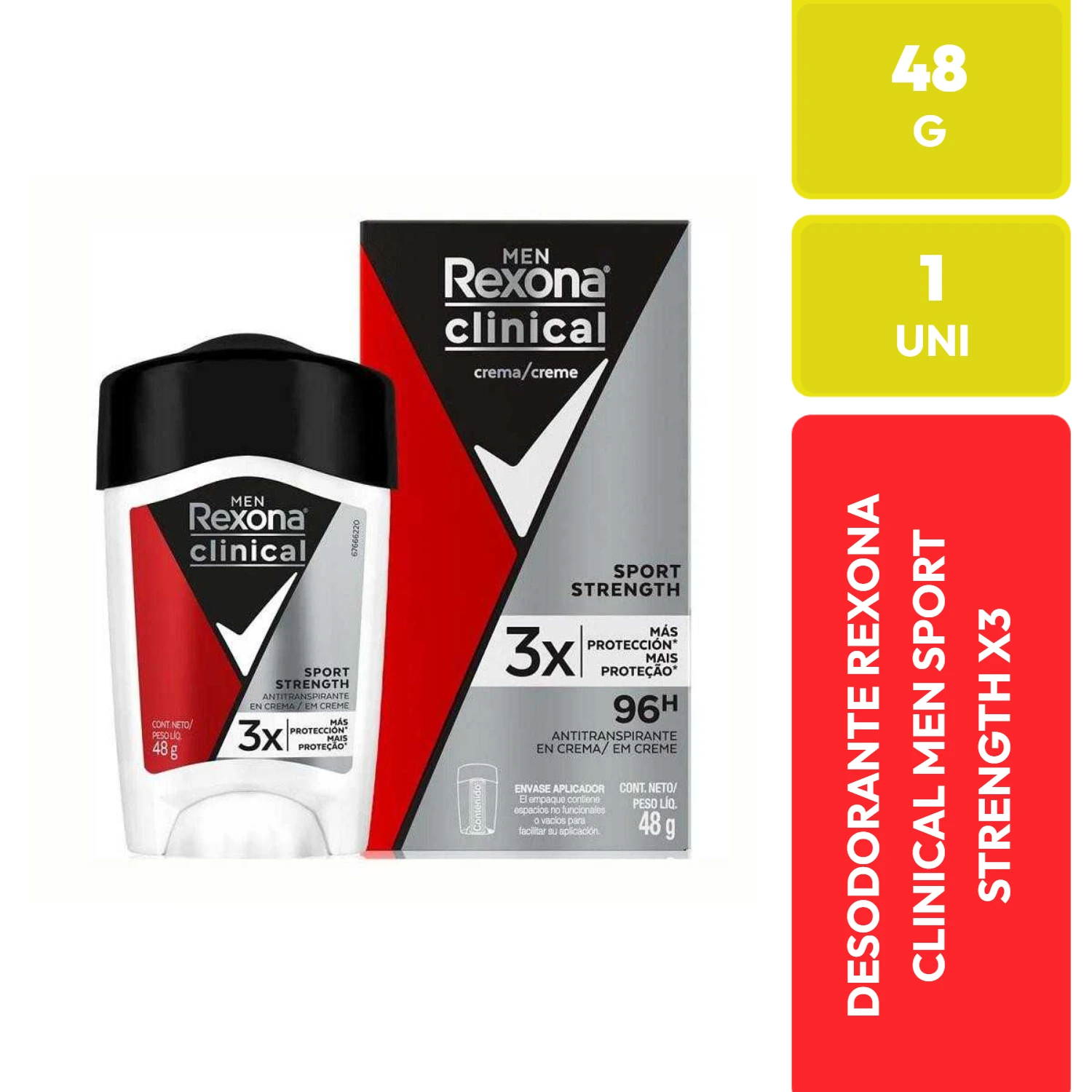 Rexona Clinical Men Sport Strength Crema 48g