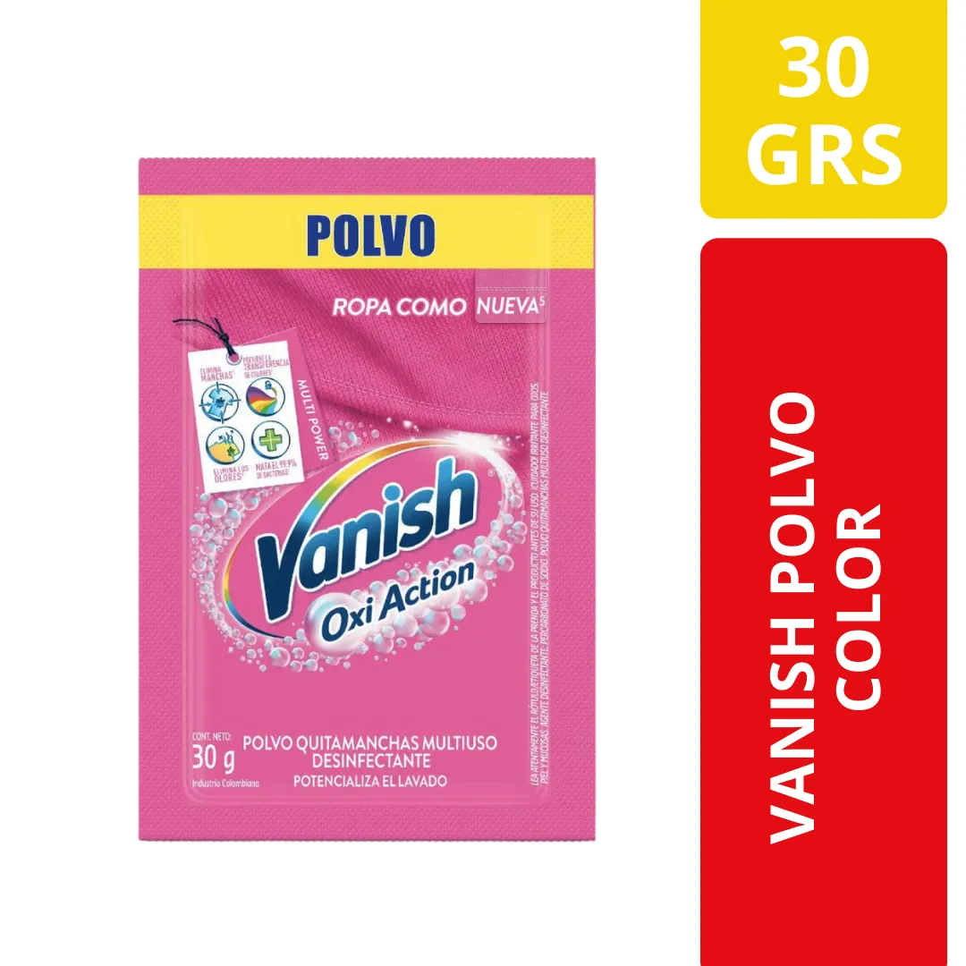Vanish Oxi Action Polvo Color Quitamanchas Desinfectante 30g