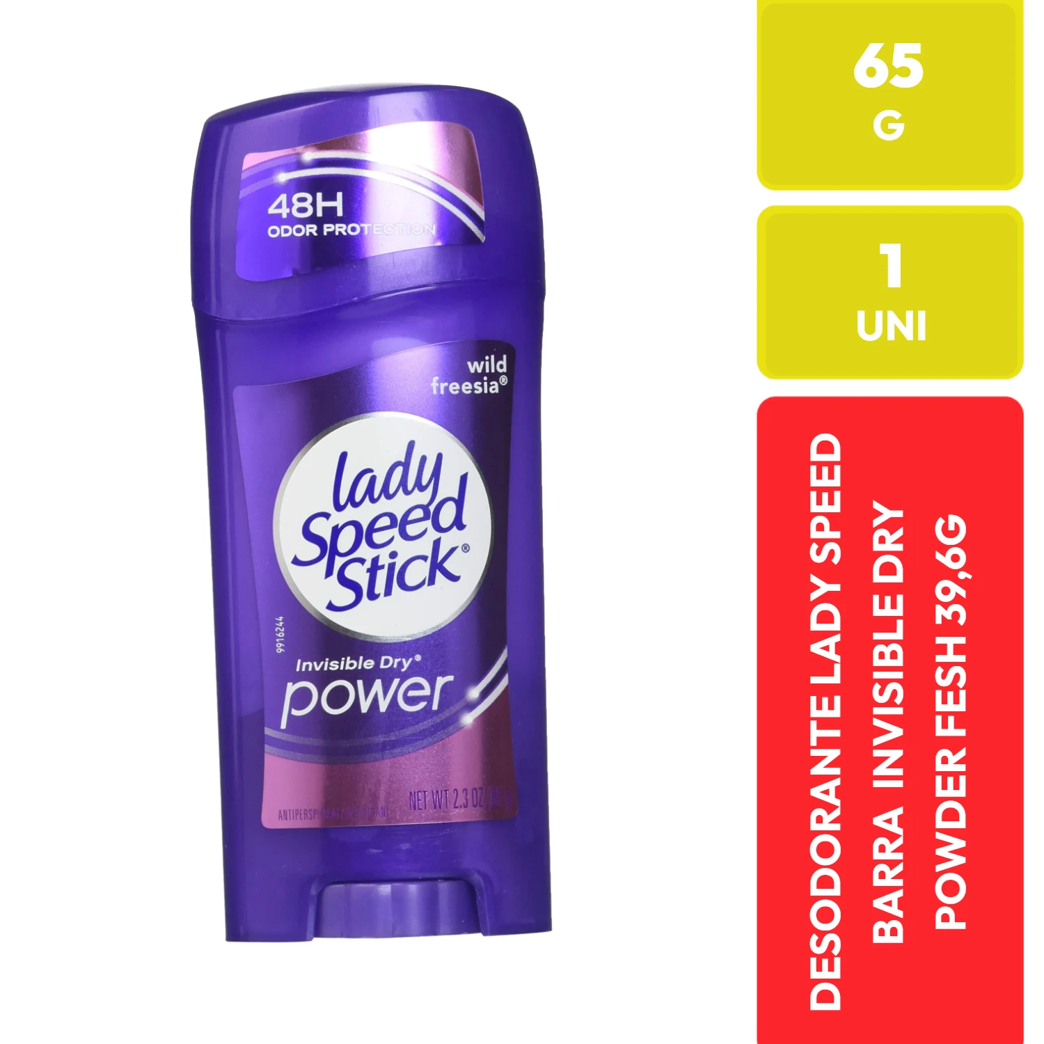 Lady Speed Stick Desodorante Barra Invisible Dry Power Wild Freesia 65g