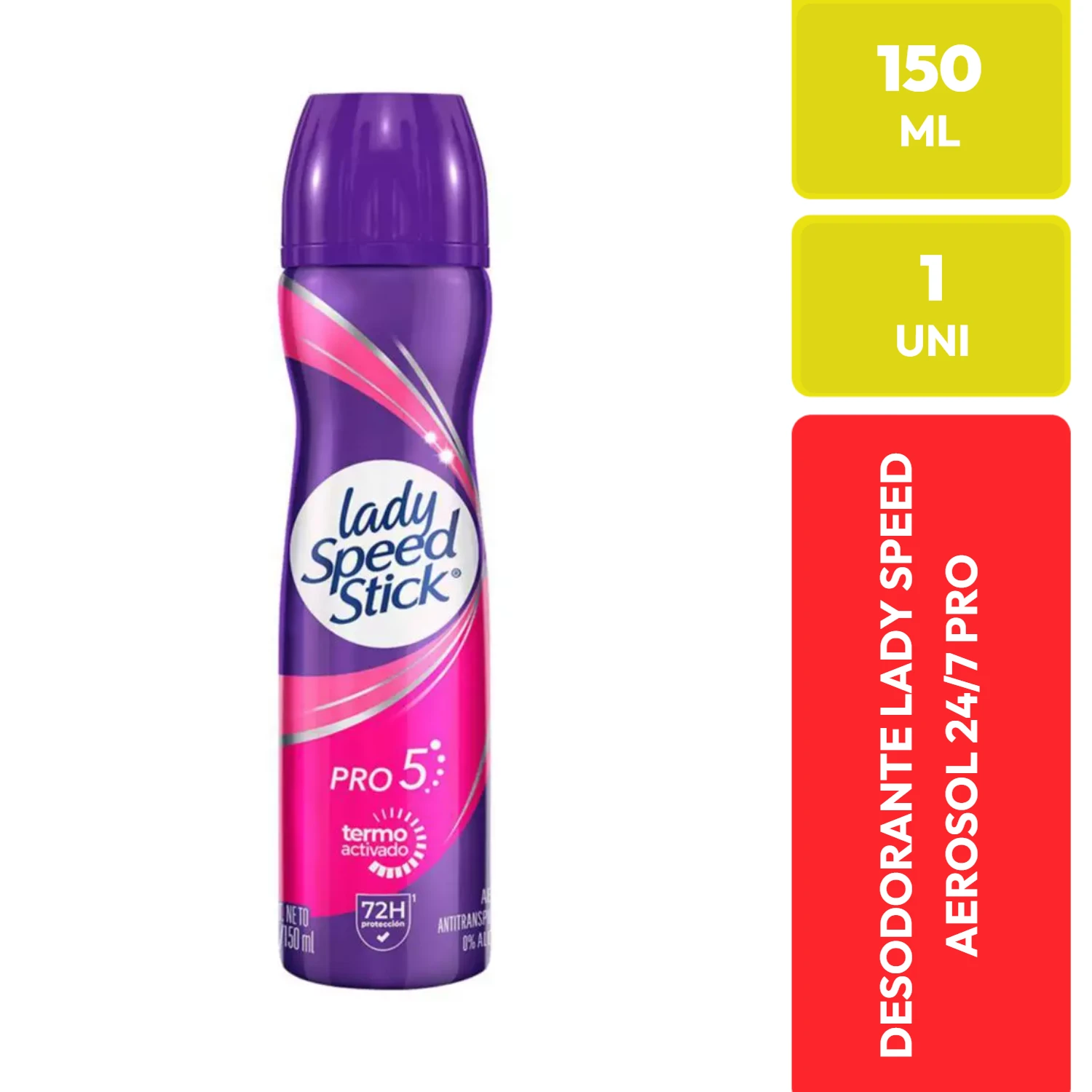Lady Speed Stick Desodorante Antitranspirante Aerosol Pro 5 Termo Activado 150 ml