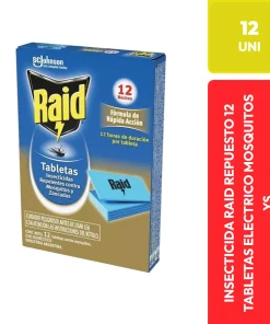 Raid Repuesto Tabletas Eléctrico Mosquitos 12 Unidades