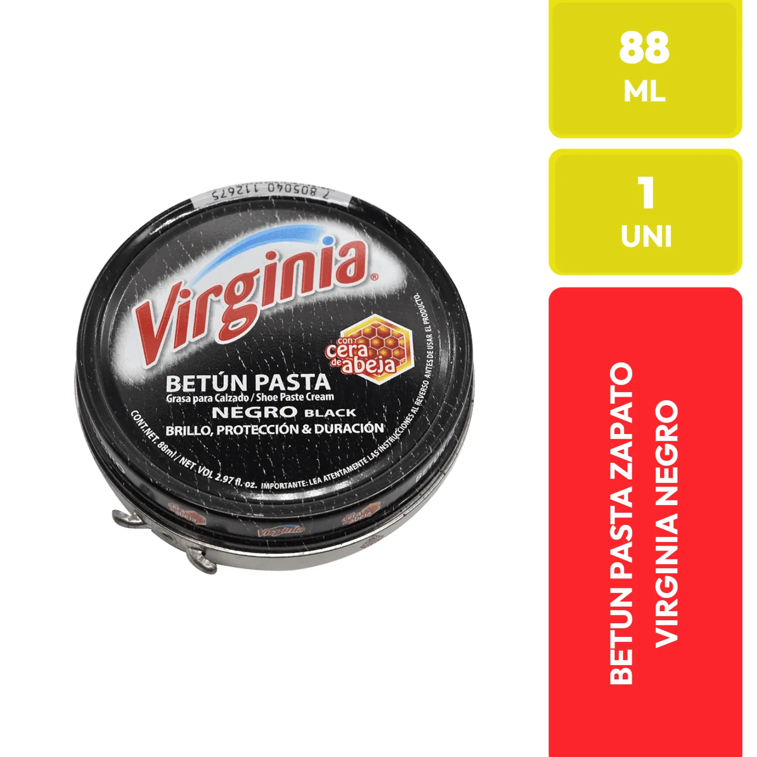 Betún Pasta Virginia Negro 88ml