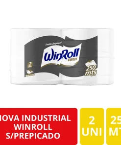 WinRoll Toalla de Papel Industrial Sin Prepicado 2 Rollos x 250 Metros