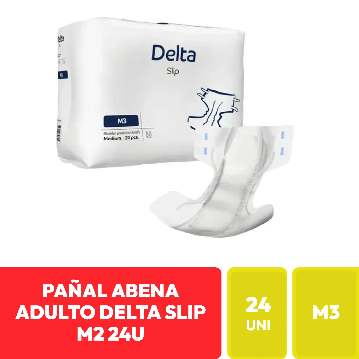 Pañal Adulto Delta Slip M3 24 Unidades