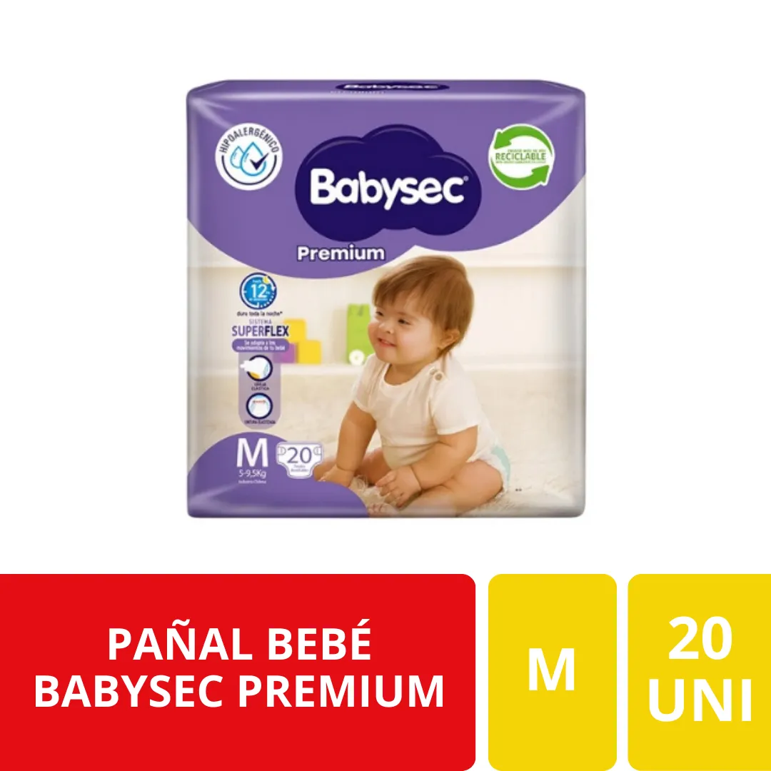 Babysec Pañal Bebé Premium Talla M 20 Unidades