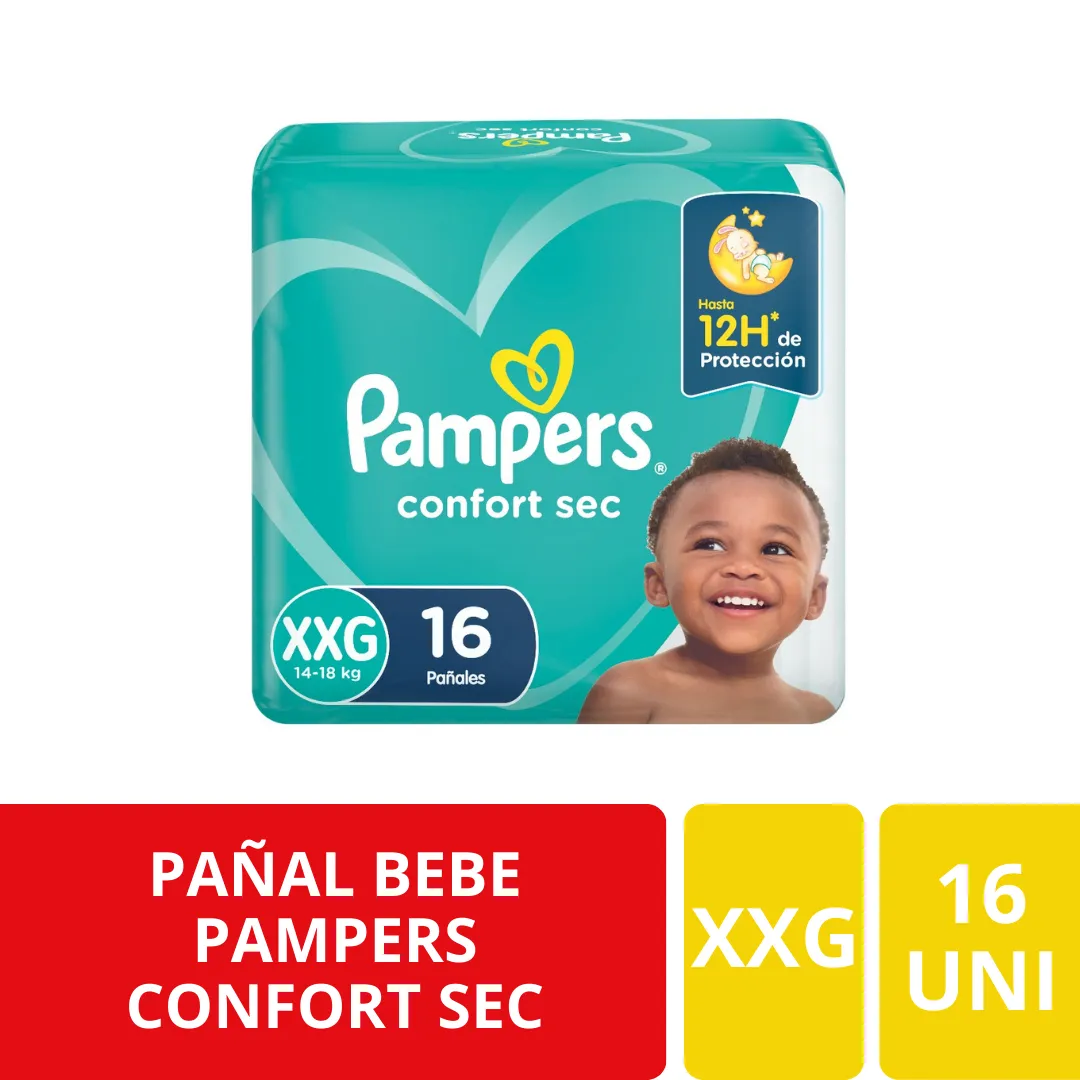 Pañales Pampers Confort Sec Talla XXG 16 Unidades