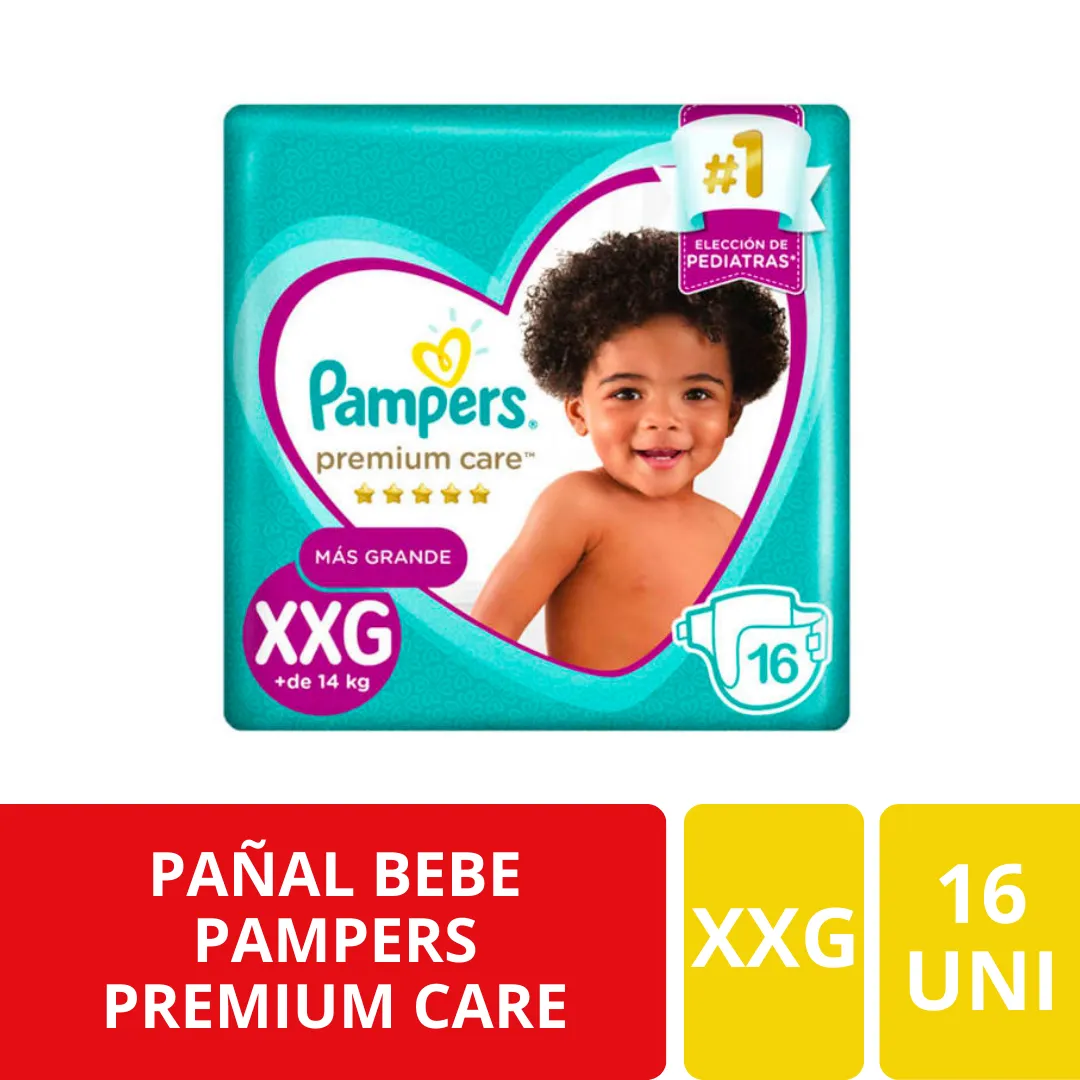 Pampers Premium Care Pañal Bebé XXG 16 Unidades