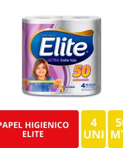 Elite Papel Higiénico Ultra Doble Hoja 4 Rollos 50 Metros