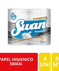 Papel Higiénico Swan Premium Doble Hoja 4 Unidades 50 Metros