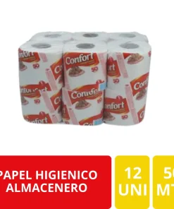 Papel Higiénico Confort Almacenero 12 Unidades x 50 Metros