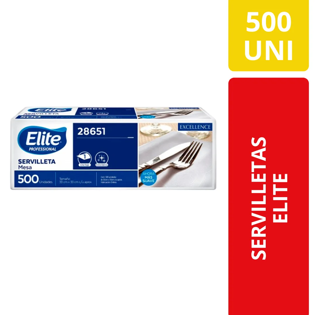 Elite Servilleta Mesa Profesional Blanca 500 Unidades