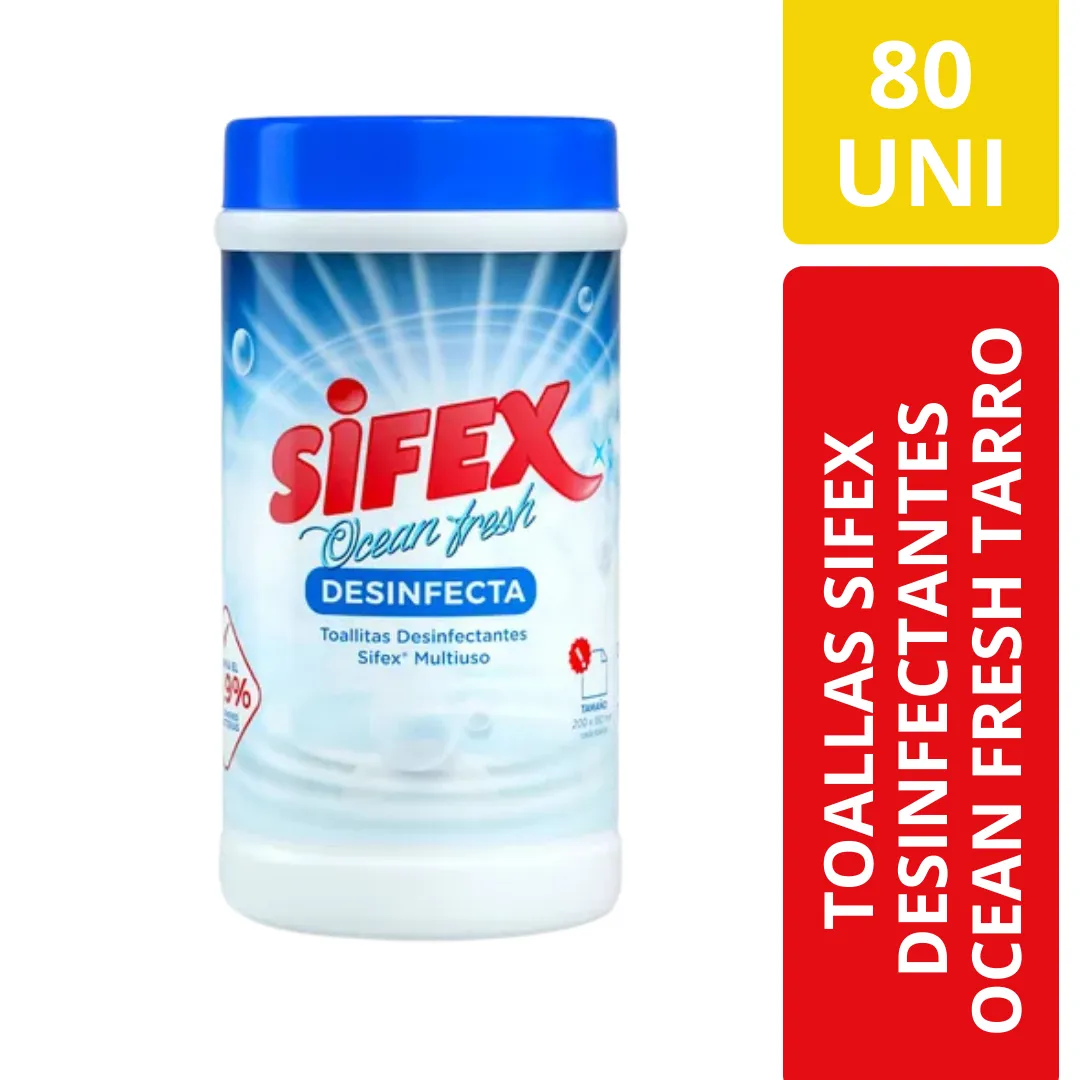 Toallitas Desinfectantes Sifex Ocean Fresh Tarro 80 Unidades