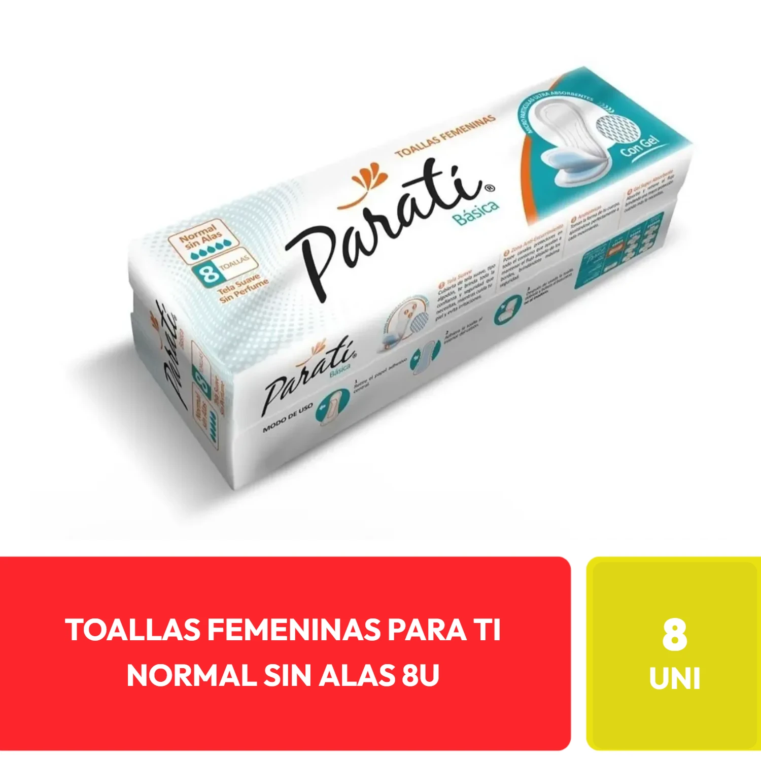 Para Ti Toallas Femeninas Básica Normal Sin Alas 8U