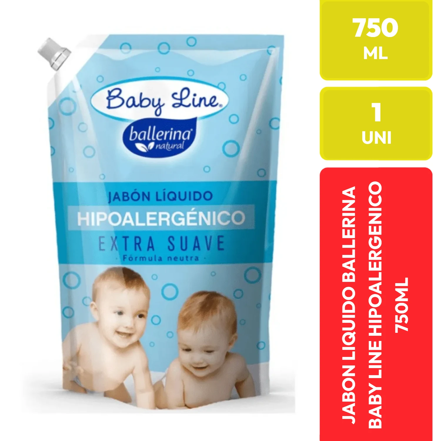 Ballerina Baby Line Jabón Líquido Hipoalergénico Extra Suave 750 ML
