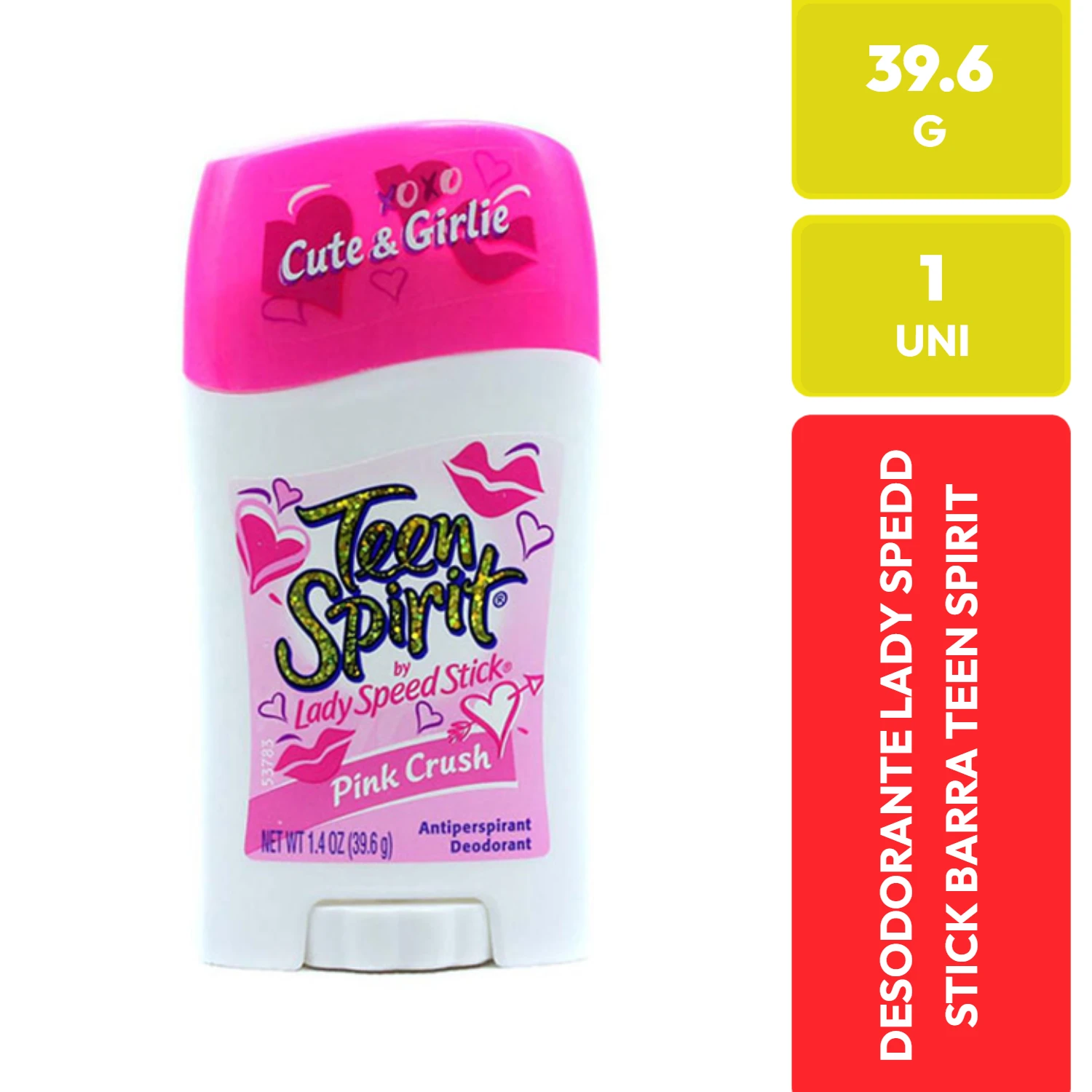 Desodorante Lady Speed Stick Teen Spirit Pink Crush Barra 39.6g