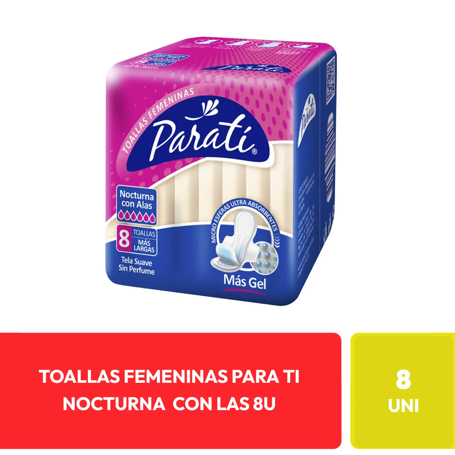 Toallas Femeninas Para Ti Nocturna con Alas 8 Unidades