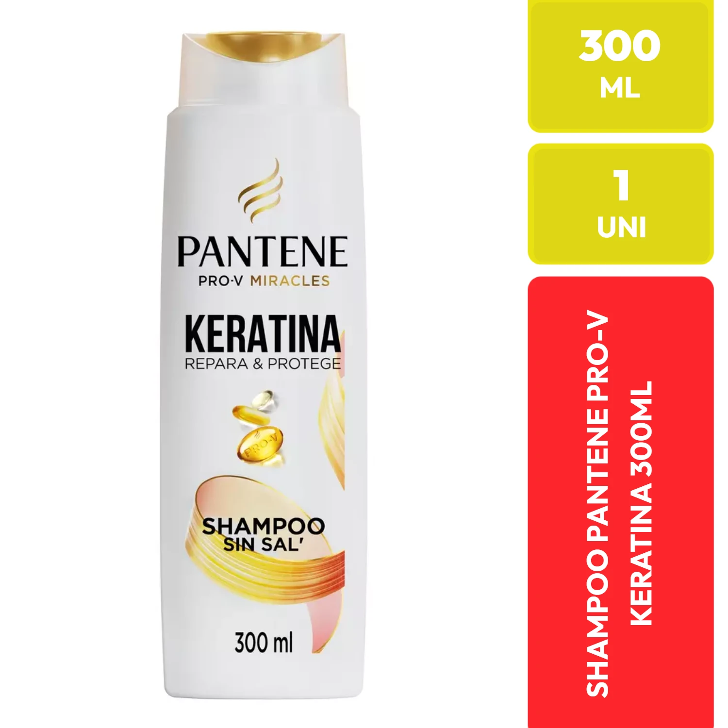 Pantene Pro-V Miracles Shampoo Keratina Repara & Protege Sin Sal 300ml