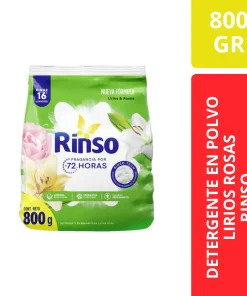 Rinso Detergente en Polvo Lirios Rosas 800g