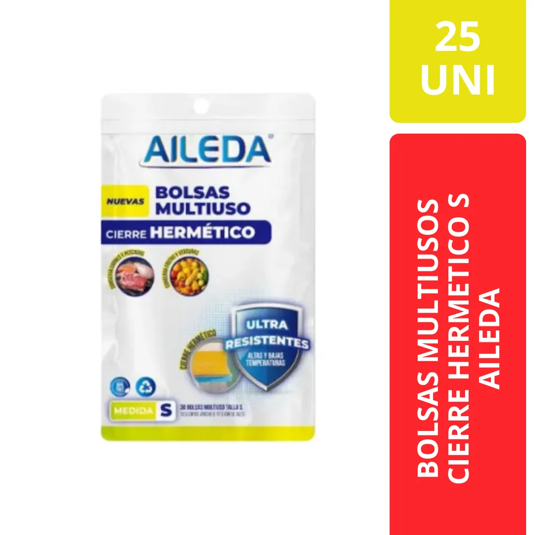 Aileda Bolsas Multiuso Cierre Hermético Talla S 25 Unidades