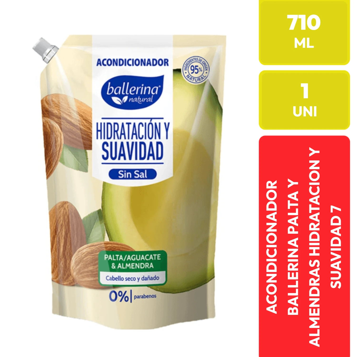 Ballerina Acondicionador Palta y Almendras Hidratación y Suavidad 710 ML